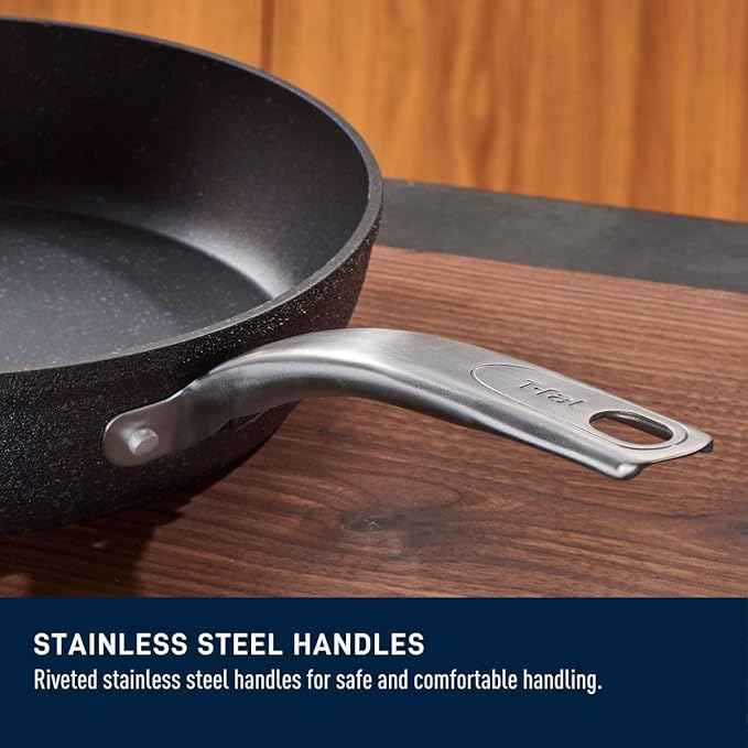 T-FAL StoneShield 10/ 26cm Frypan Non-Stick Anti-Warp Rock Texture Dishwasher &amp Oven Safe Easy to Clean