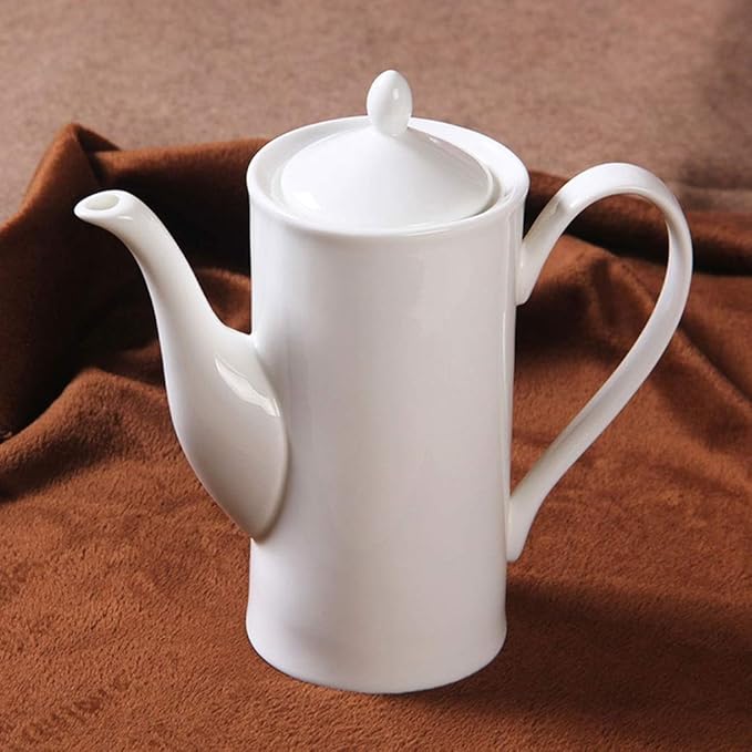 Liudan Coffee Maker Coffee Pot Ceramic Large Capacity Ceramic Coffee Pot Coffee Cup Sugar Bowl Milk Pot Instant 650ml Coffee Press (Color : White)