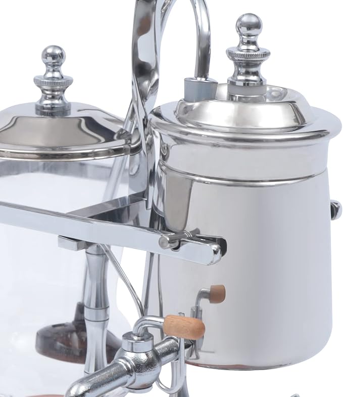 Family Balance Siphon Syphon Coffee Maker Siphon Brewer Elegant Retro-Style Design Sliver (Sliver)