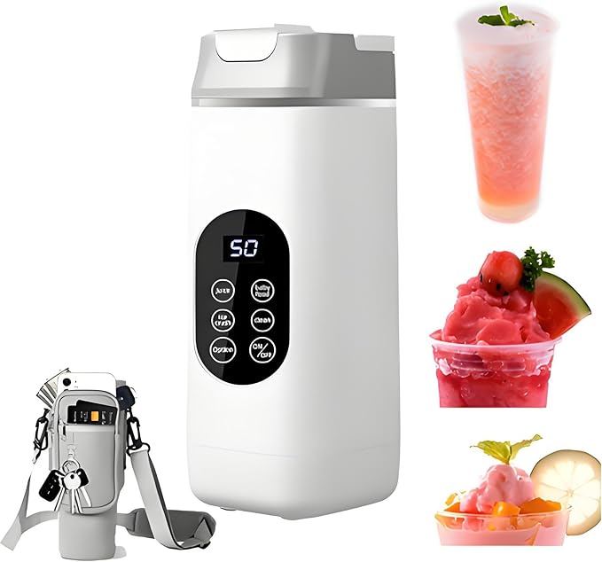Hualisen Portable Blender for Smoothies Juice420ML Insulated Juicer with Storage Pouch 12 Blades Juice Cup USB-C RechargeableCordless Personal Blender for Shakes and Smoothies (ZJ/White)