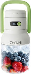 Portable Blender 1000ml Capacity Stainless Steel 12-Blade System Portable Ice Crushing Juicer-for Shakes &amp Smoothies BPA Free 2 Leakproof-Lids &amp Straw USB Rechargeable (green)