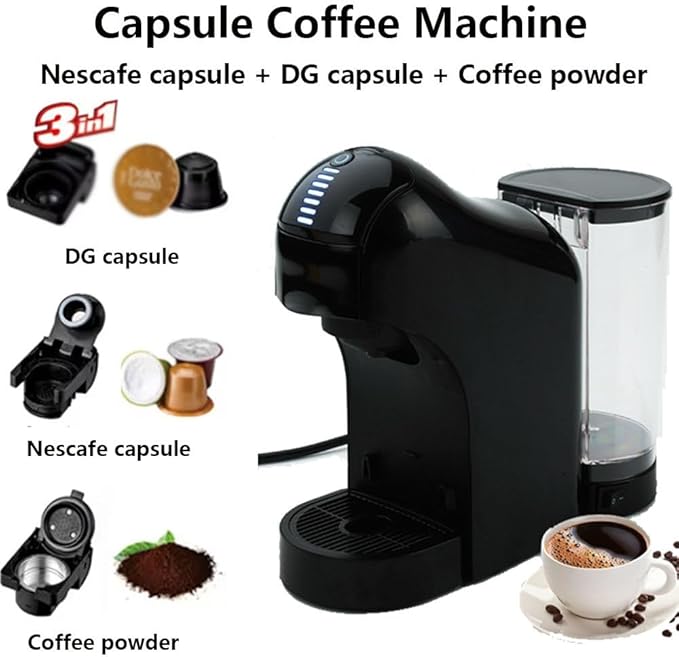 Capsule Coffee Machine 20 Bar Single-Serve Coffee Maker Espresso Machine With 27 Oz Removable Water TankOne-Touch Switch Fast Heating Cappuccino And Latte Machine Maker For HomeOff-White