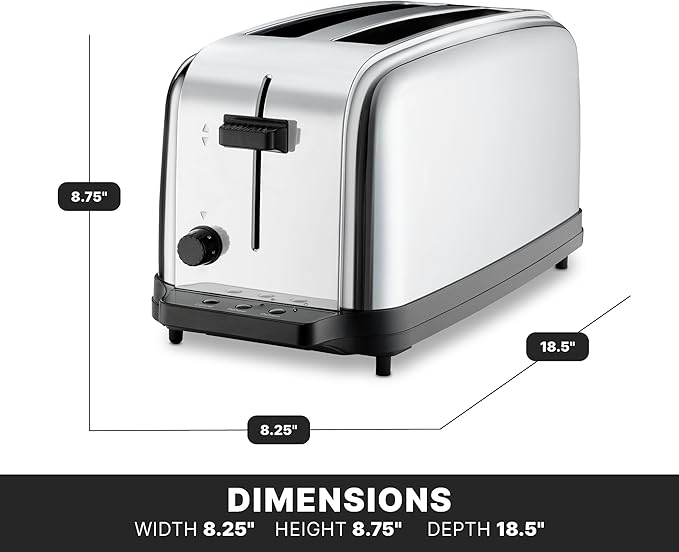 Waring Commercial WCT704 4 Slice Extra Long Slot Light Duty Pop-Up Toaster 120V 5-15 Phase Plug