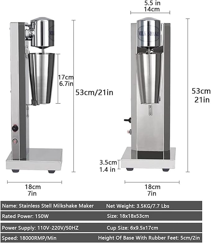 Milkshake MakerMilkshake Maker Stainless Steel Smoothie Milk Ice Cream Blender 800ML Electric Milkshake Maker Machine Speed Adjustable Drink Mixer