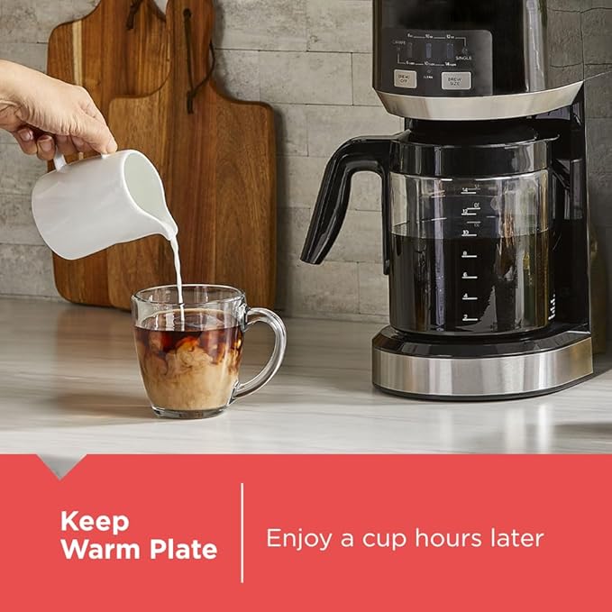 Black+Decker Dual Brew 14-Cup Carafe Single Serve Coffee Maker with Auto-Clean Function Compact Design K-Cup &amp Reusable Ground Filter Compatible with 70 oz. Water Reservoir &amp Fast Brew Techn