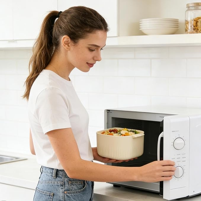 Microwave Rice Cooker 1700ml Food Steamer Cookware Large Microwave Cooking Pot for Kitchen Home BPA Free Heat Resistant Design Food Steamer with Lid Handle Pasta Cooking Tool for Party Restaurant