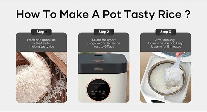 Rice Cookers Smart Mini Rice Cooker 24-H Delay Timer Auto Keep Warm Nonstick Inner Pot for Soft White Rice Porridge Rice Maker