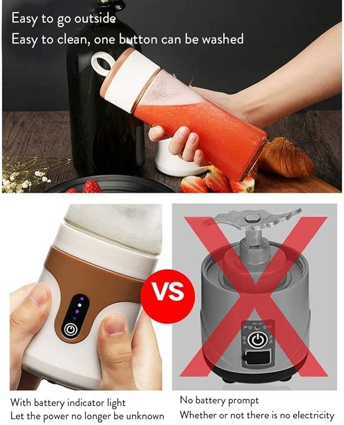 Portable Personal Size Blender USB Rechargeable Mini Fruits Juicer Blender for Shakes and Smoothies with Juicer Cup for Sports Travel and Outdoor