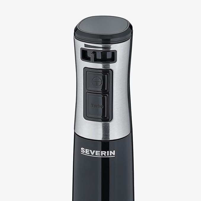 SEVERIN - 600 W Hand Blender Turbo Level up to 15000 RPM Black/Stainless Steel Brushed SM 3771