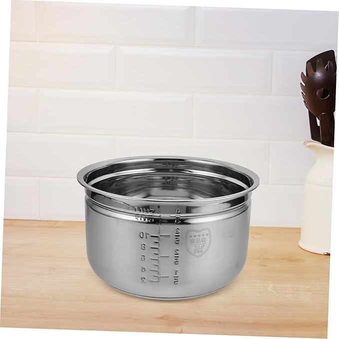 1set Stainless Steel Electric Cooker Inner Pot with Rice Draining Basket Efficient Water Drainage for Fluffy Rice Soup Separation Design Easy to Clean Cookware for Electric Hot Pot