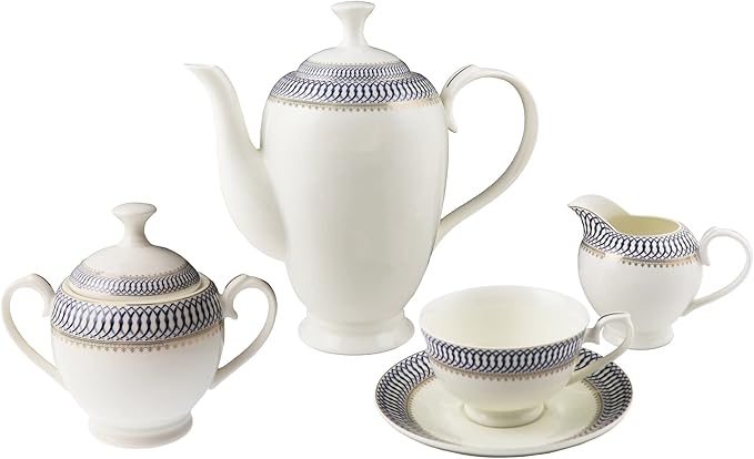 57Piece Dinnerware Set-Bone China Service For 8 People-Sapphire