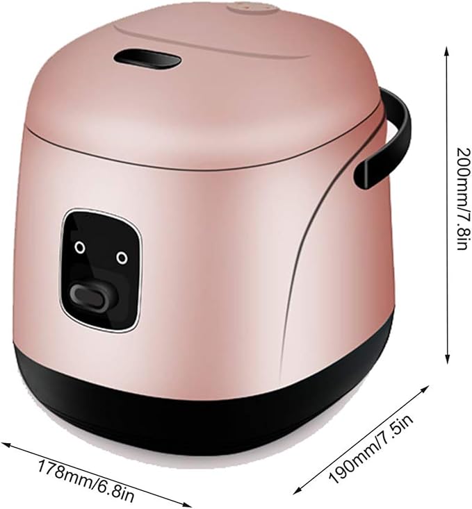 Electric Rice Cooker with Steam Basket Nonstick 1.2L Fast Cooking &amp Keep Warm for 2-4 People Portable Mini Design Red