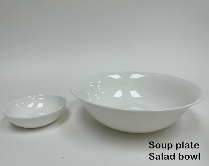 Bone China Dinnerware and Serveware. 21 Piece Dinnerware Set Service for 6 Classic White
