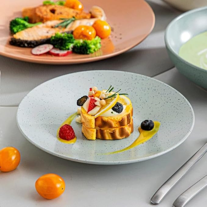 16 Piece Stoneware Tableware Set with Dinner Dessert Soup Plate Bowl Service for 4 person