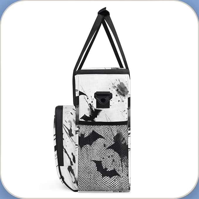 Gothic Bat Coffee Maker Carrying Bag Graffiti Bat Travel Storage Bag Compatible with K-Mini or K-Mini Plus Single Serve Coffee Brewer Carrying Case with Multiple Pockets &amp Shoulder Strap