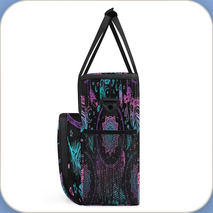 Dreamcatcher Mandala Coffee Maker Carrying Bag Coffee Machine Travel Storage Tote Bag Compatible with K-Mini or K-Mini Plus Portable Single Serve Coffee Brewer Case with Pockets for K-Cup Pods
