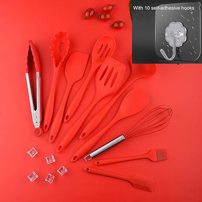 Cooking Utensils Set、Kitchen Tools Heat Resistant Silicone Kitchen Tool Set Cookware Tools Silicone Cookware 10 Piece Set