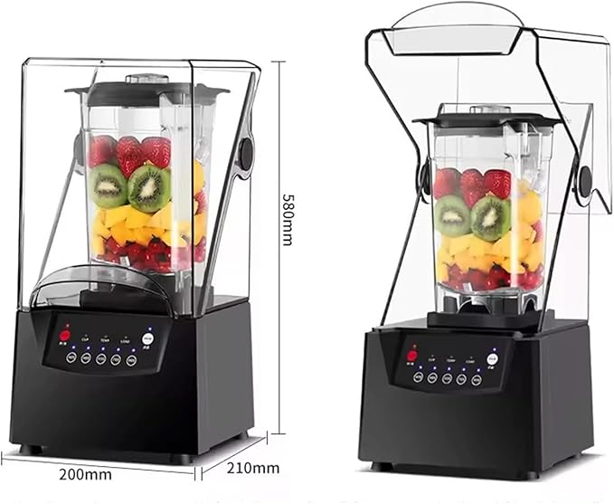 Blender Smoothie Maker 2l Commercial Stand Mixer with Sound Enclosure 17000rpm Blade Ice Crusher for Smoothies Ice Cream