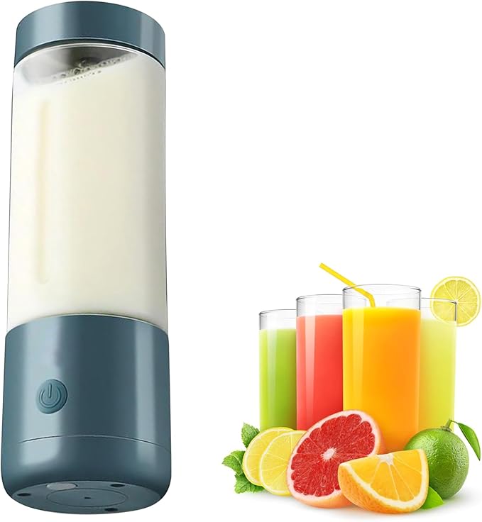 Zerodis Portable Blender High Speed Rotation Multifunctional USB Electric Juicer for Home Travel 400ml Juice Extractor with travel blender for fruits and vegetables (Four blades)