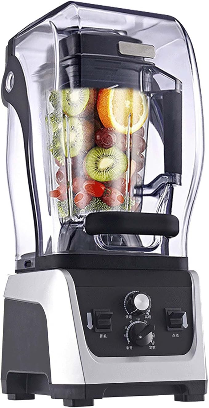 Smoothie Blender Commercial Blender with Soundproof Shield With Timing Function Adjustable Speed 2.5l Large Capacity for Crushing Ice Smoothie Puree Restaurant Bar Coffee Shop