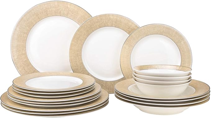 Euro Porcelain 57-pc Banquet Dinnerware Set Luxury Tableware Dining Service for 8