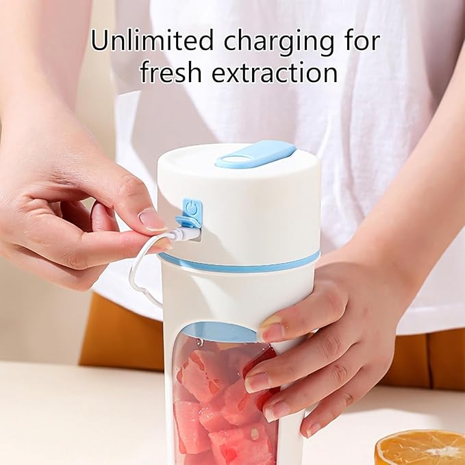 480ml Portable Blender Personal Mini Blender for Smoothies and ShakesUSB Rechargeable Mini Fruit Juicer with 6 BladesFit for Outdoor Sports Travel Home Office