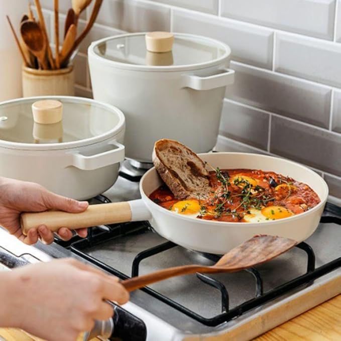 Neoflam FIKA Cookware Set - 9 Frypan 10 Wok Non-Stick Ceramic Coated Pans