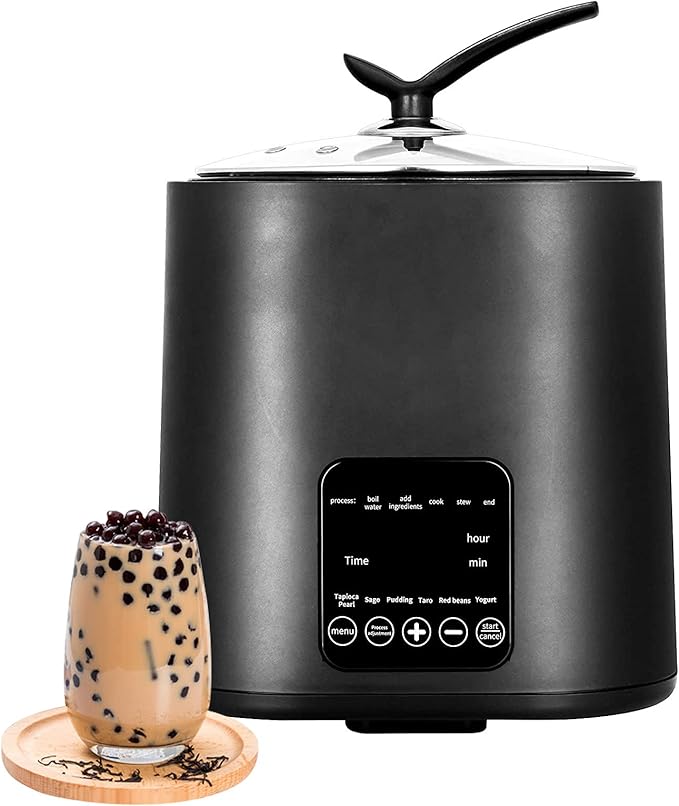 Commercial Fully Automatic Pearl Pot9L Milk Tea Boba Pot CookerMilk Tea Pearl Maker1300W Tapioca Boba Pearl Rice Pot Cooker For Milk Tea ShopIntelligent Temperature ControlSmart Touch Screen (Bl