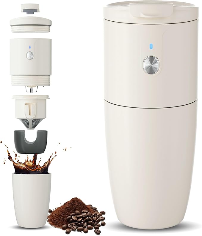 Self-Heating Electric Coffee Maker Cup Portable Mini Coffee Maker Compact Design for Camping Hiking Traval