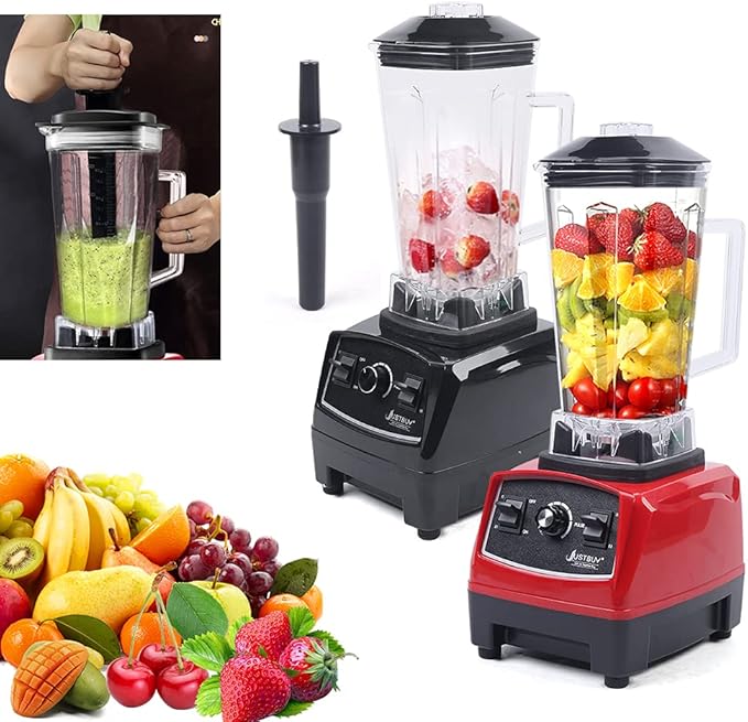 Blender 3HP 2200W Heavy Duty Commercial Grade Blender Mixer Juicer High Power Food Processor Ice Smoothie Bar Fruit Blender(US Stock) (Black)