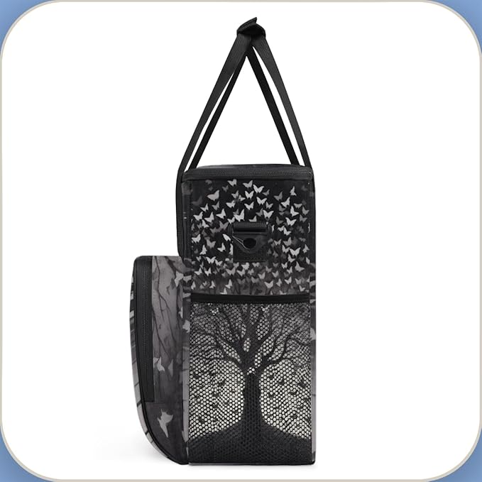 Butterfly Tree Coffee Maker Carrying Bag Artistic Butterfly Travel Storage Bag Compatible with K-Mini or K-Mini Plus Single Serve Coffee Brewer Carrying Case with Multiple Pockets &amp Shoulder Str