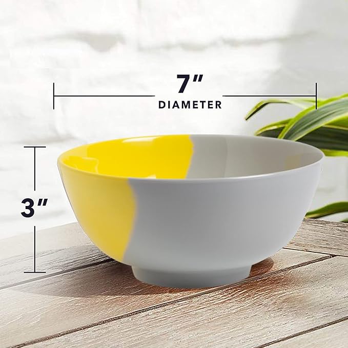 Melamine Serving bowls | Extra Durable Melamine Pasta Salad Bowl | Shatter-Proof and Chip-Resistant | Dishwasher Safe BPA Free | Lightweight Dinnerware Set of 4 | Perfect for Parties Picnics BBQ