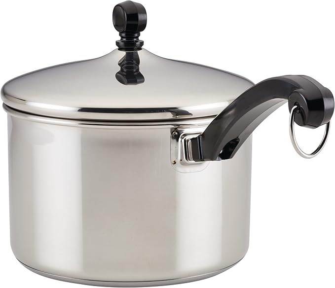 Farberware Classic Stainless Steel Sauce Pan/Saucepan with Lid 3 Quart Silver