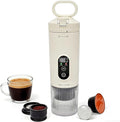 Travel Espresso Maker Portable Coffee Machine Rechargeable Coffee Maker with 21Bar &amp 7800mAh Battery Self-Heating for Hot/Cold Brew Real-Time Display Cordless for Travel Camping Office (white