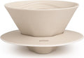 Palatti Dune Porcelain Pour Over Coffee Dripper Ceramic Pour Over Coffee Maker Adapt to 185 or 155 Flat Bottom Basket Filters Medium Flow Rate Interchangeable Wall and Base 1-4 cups