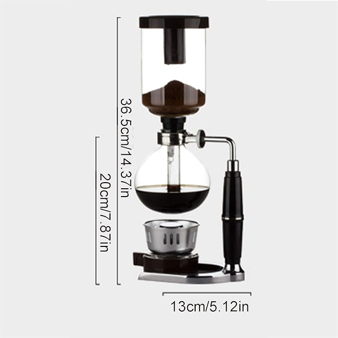 3-5 Cup Syphon Maker Vacuum Coffee Maker for Brewing Coffee and Tea with Extended HandleCoffee Glass Syphon SiphonCoffee Machine Filter3