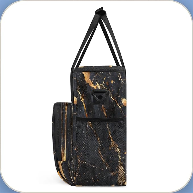 Black Gold Marble Coffee Maker Carrying Bag for Keurig K-Mini or K-Mini Plus Storage Portable Coffee Maker Travel Bag
