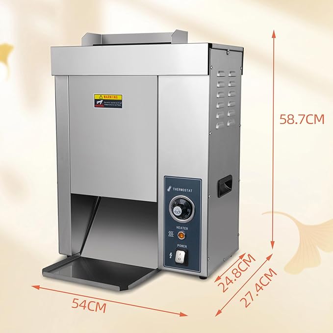 Hakka Commercial Burger Machine Vertical 2000W Chain Type Automatic Unlimited Electric Bun Toaster for Fast Food Restaurant Grilling Browning EGO 1400 Slices/Hour