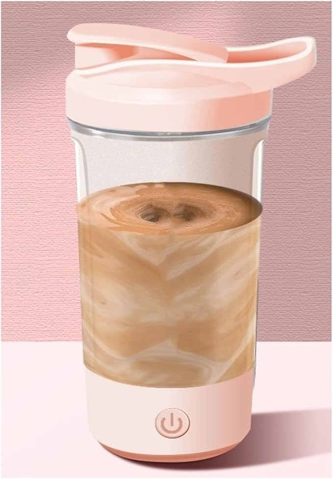 Juice Cup Fully Automatic Mixing Cup Electric Charging With Scale Portable Lazy Cup Kitchen Tool Milkshake Cup Blender With Handle Travel Cup 450ml(Powder)