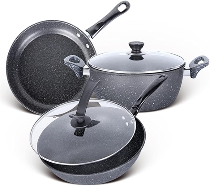 Cookware Set Frying Pan Soup Pot Stew Pot Wok Non- Stick Pan Saucepan Cooking Pot Set Kitchen Casserole Hotpot Steamer Boilers