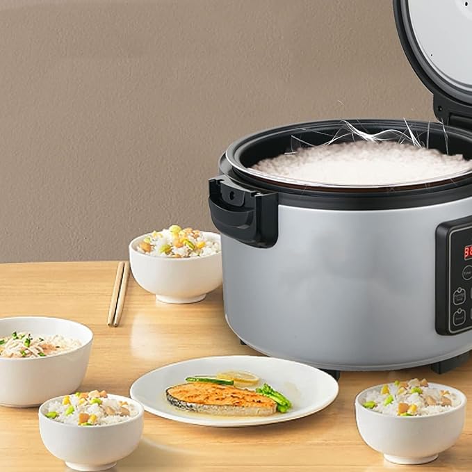 Rice Cooker 65 Cups 13.8QT Electric Food Warmer LED Display Timer 1350W Multi-function Sushi Rice Cooker for Restaurants