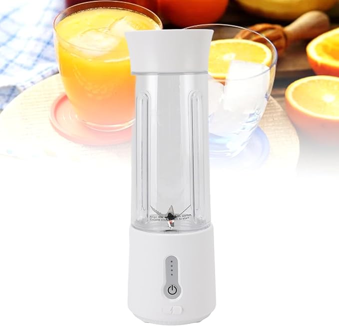 Yoidesu Small Electric Blender 6 Blades 500ml Portable Smoothie Maker Cup with Battery Indicator Light for Travel Outdoor and Camping