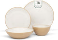 Larder &amp Vine Ceramic Stoneware Dinnerware 16-Piece Set 4 Place Settings (Sand)