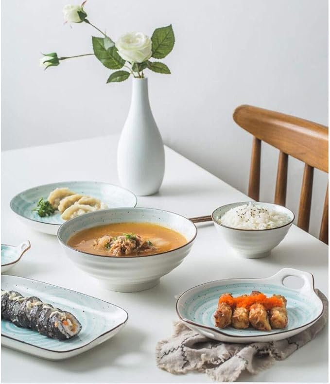 Elegant Dinnerware Set Dinner Plates Bowls Set Creativity Reactive Glaze Dinnerware Set Plates Dishes Bowls Plates and Bowls Set for Picnic Rv UseB
