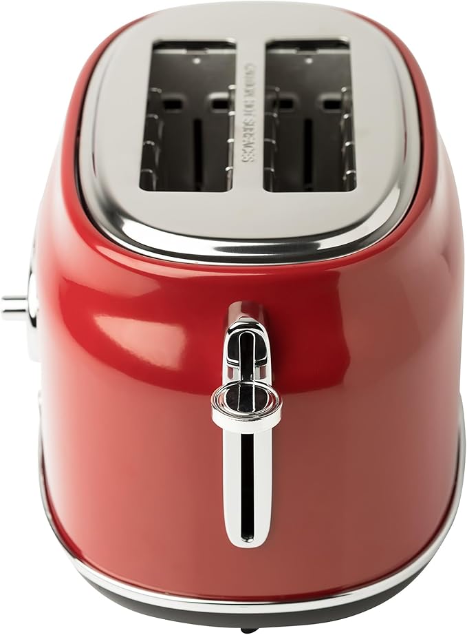 Haden Dorset 2 Slice Wide Slot Stainless Steel Toaster with Adjustable Browning Control &amp Non-Slip Feet Rectory Red