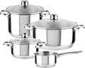 MAGEFESA Dux 7-Piece Stainless Steel Cookware Set crafted from 18/10 stainless steel suitable for all stovetop types effortless clean dishwasher safe