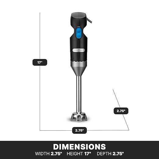 Waring Commercial Quik Stix Light Duty Stick Immersion Hand Held Blender 7 Fixed Sealed Shaft Steel Blade 2 Speed Professional Restaurant Foodservice Grade 3 Gallon 120V 100W WSB35 Black