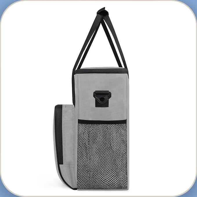Grey Coffee Maker Carrying Bag Waterproof Insulated Leakproof Cooler Bag Portable Storage Tote Bag Organizer With Shoulder Strap