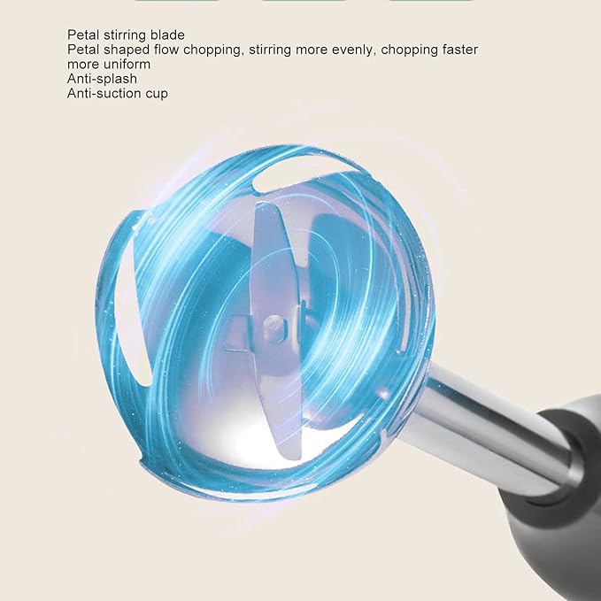 Hand Blender Set 1000W 5 Speed Electric Handheld Hand Mixer Stick with 500ML Ground Meat Bowl 700ML Grinding Cup Stainless Steel Stick Blender Food Processor for Egg Food Juicing Meat Mixing