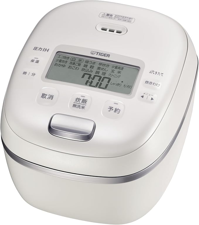 TIGER JRI-A100WM [Pressure IH rice cooker freshly cooked foam fire cooking far-infrared 9-layer earthenware pot kamado coated kettle 5.5 cup capacity matte white JAPAM IMPORT NEW 2024 (100V ONLY